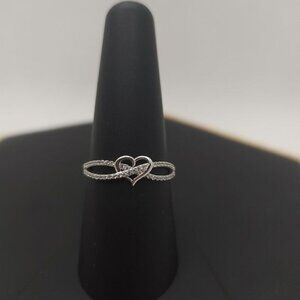 Sterling Silver Heart Infinity Ring Size 8 (NWOT)